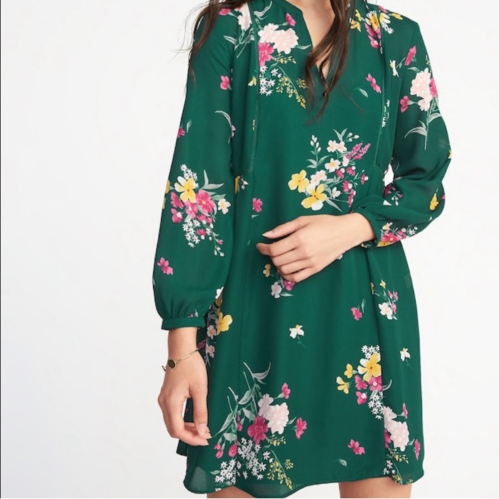 Old Navy Green Floral Dress